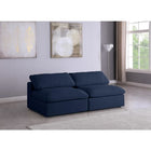 Meridian Furniture Serene Linen Deluxe Cloud Modular Down Filled Overstuffed 78 Armless Sofa - Sofas