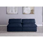 Meridian Furniture Serene Linen Deluxe Cloud Modular Down Filled Overstuffed 78 Armless Sofa - Sofas