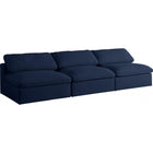Meridian Furniture Serene Linen Deluxe Cloud Modular Down Filled Overstuffed 117 Armless Sofa - Navy - Sofas