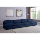 Meridian Furniture Serene Linen Deluxe Cloud Modular Down Filled Overstuffed 156 Armless Sofa - Sofas