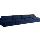 Meridian Furniture Serene Linen Deluxe Cloud Modular Down Filled Overstuffed 156 Armless Sofa - Navy - Sofas