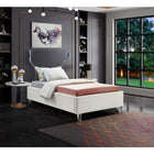 Meridian Furniture Ghost Velvet Twin Bed - Bedroom Beds