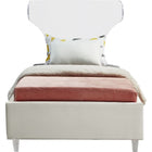 Meridian Furniture Ghost Velvet Twin Bed - Bedroom Beds