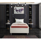 Meridian Furniture Ghost Velvet Twin Bed - Bedroom Beds