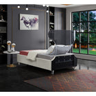 Meridian Furniture Ghost Velvet Twin Bed - Bedroom Beds