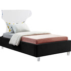 Meridian Furniture Ghost Velvet Twin Bed - Black - Bedroom Beds