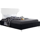 Meridian Furniture Ghost Velvet Queen Bed - Black - Bedroom Beds