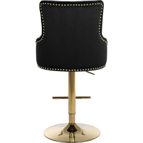 Meridian Furniture Claude Velvet Adjustable Bar | Counter Stool - Gold - Black - Stools