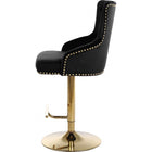 Meridian Furniture Claude Velvet Adjustable Bar | Counter Stool - Gold - Stools