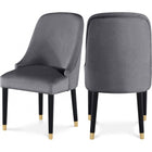 Meridian Furniture Omni Velvet Dining Chair - Grey - Dining Chairs