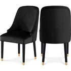 Meridian Furniture Omni Velvet Dining Chair - Black - Dining Chairs