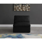 Meridian Furniture Plush Velvet Standard Cloud Modular Down Filled Overstuffed Armless Chair - Chairs