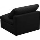 Meridian Furniture Plush Velvet Standard Cloud Modular Down Filled Overstuffed Armless Chair - Chairs
