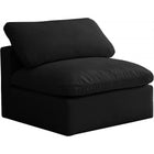 Meridian Furniture Plush Velvet Standard Cloud Modular Down Filled Overstuffed Armless Chair - Black - Chairs