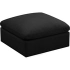 Meridian Furniture Plush Velvet Standard Cloud Modular Down Filled Overstuffed Ottoman - Black - Ottomans