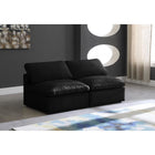 Meridian Furniture Plush Velvet Standard Cloud Modular Down Filled Overstuffed 70 Armless Sofa - Sofas