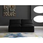 Meridian Furniture Plush Velvet Standard Cloud Modular Down Filled Overstuffed 70 Armless Sofa - Sofas