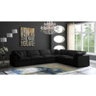Meridian Furniture Plush Velvet Standard Cloud Modular Down Filled Overstuffed Reversible Sectional 6A - Living Room Furniture