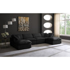 Meridian Furniture Plush Velvet Standard Cloud Modular Down Filled Overstuffed Reversible Sectional 6B - Living Room Furniture