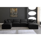 Meridian Furniture Plush Velvet Standard Cloud Modular Down Filled Overstuffed Reversible Sectional 6B - Living Room Furniture
