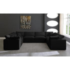 Meridian Furniture Plush Velvet Standard Cloud Modular Down Filled Overstuffed Reversible Sectional 8A - Living Room Furniture