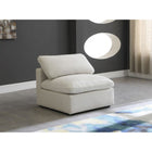 Meridian Furniture Plush Velvet Standard Cloud Modular Down Filled Overstuffed Armless Chair - Chairs