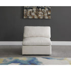 Meridian Furniture Plush Velvet Standard Cloud Modular Down Filled Overstuffed Armless Chair - Chairs