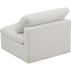 Meridian Furniture Plush Velvet Standard Cloud Modular Down Filled Overstuffed Armless Chair - Chairs