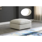 Meridian Furniture Plush Velvet Standard Cloud Modular Down Filled Overstuffed Ottoman - Ottomans