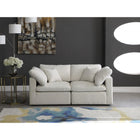 Meridian Furniture Plush Velvet Standard Cloud Modular Down Filled Overstuffed 70 Sofa - Sofas
