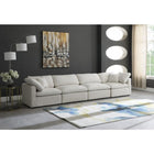 Meridian Furniture Plush Velvet Standard Cloud Modular Down Filled Overstuffed 140 Sofa - Sofas