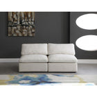 Meridian Furniture Plush Velvet Standard Cloud Modular Down Filled Overstuffed 70 Armless Sofa - Sofas