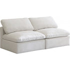 Meridian Furniture Plush Velvet Standard Cloud Modular Down Filled Overstuffed 70 Armless Sofa - Sofas