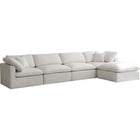 Meridian Furniture Plush Velvet Standard Cloud Modular Down Filled Overstuffed Reversible Sectional 5A - Living Room Furniture