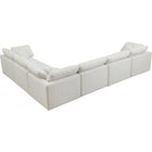 Meridian Furniture Plush Velvet Standard Cloud Modular Down Filled Overstuffed Reversible Sectional 6A - Living Room Furniture
