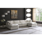 Meridian Furniture Plush Velvet Standard Cloud Modular Down Filled Overstuffed Reversible Sectional 6B - Living Room Furniture