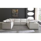 Meridian Furniture Plush Velvet Standard Cloud Modular Down Filled Overstuffed Reversible Sectional 8A - Living Room Furniture