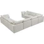 Meridian Furniture Plush Velvet Standard Cloud Modular Down Filled Overstuffed Reversible Sectional 8A - Living Room Furniture