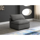 Meridian Furniture Plush Velvet Standard Cloud Modular Down Filled Overstuffed Armless Chair - Chairs