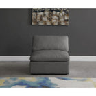 Meridian Furniture Plush Velvet Standard Cloud Modular Down Filled Overstuffed Armless Chair - Chairs
