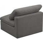 Meridian Furniture Plush Velvet Standard Cloud Modular Down Filled Overstuffed Armless Chair - Chairs