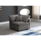 Meridian Furniture Plush Velvet Standard Cloud Modular Down Filled Overstuffed Corner Chair - Chairs