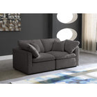 Meridian Furniture Plush Velvet Standard Cloud Modular Down Filled Overstuffed 70 Sofa - Sofas