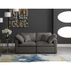 Meridian Furniture Plush Velvet Standard Cloud Modular Down Filled Overstuffed 70 Sofa - Sofas