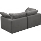 Meridian Furniture Plush Velvet Standard Cloud Modular Down Filled Overstuffed 70 Sofa - Sofas