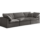 Meridian Furniture Plush Velvet Standard Cloud Modular Down Filled Overstuffed 105 Sofa - Grey - Sofas