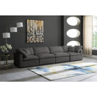 Meridian Furniture Plush Velvet Standard Cloud Modular Down Filled Overstuffed 140 Sofa - Sofas
