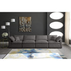 Meridian Furniture Plush Velvet Standard Cloud Modular Down Filled Overstuffed 140 Sofa - Sofas