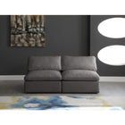 Meridian Furniture Plush Velvet Standard Cloud Modular Down Filled Overstuffed 70 Armless Sofa - Sofas
