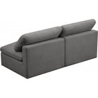 Meridian Furniture Plush Velvet Standard Cloud Modular Down Filled Overstuffed 70 Armless Sofa - Sofas